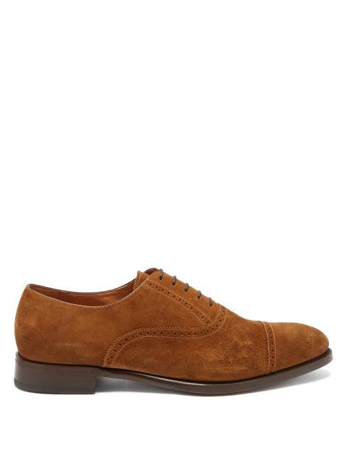 Matchesfashion.com Ralph Lauren Purple Label - Denver Suede Brogues - Mens - Brown