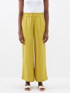 Casa Raki - Natalia Organic-linen High-rise Trousers - Womens - Gold