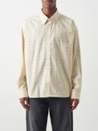 Martine Rose - Logo-embroidered Checked Cotton-poplin Shirt - Mens - Yellow