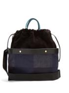Marni Double Plume Denim And Suede Bag