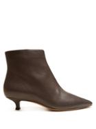 Matchesfashion.com The Row - Coco Point Toe Leather Ankle Boots - Womens - Dark Grey