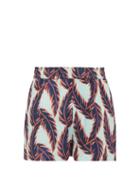 Matchesfashion.com You As - Orion Palm Print Micro Twill Shorts - Mens - Blue Multi