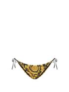 Versace - Baroque-print Bikini Briefs - Womens - Black Gold