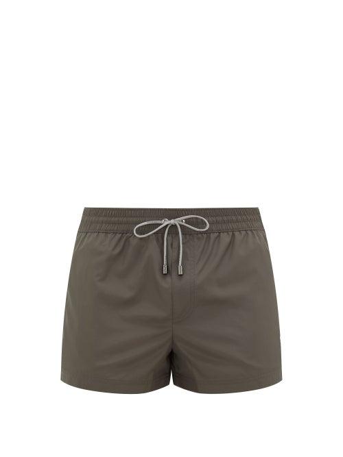 Matchesfashion.com Dolce & Gabbana - Logo-embroidered High-cut Swim Shorts - Mens - Grey