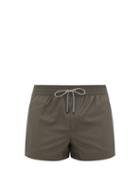 Matchesfashion.com Dolce & Gabbana - Logo-embroidered High-cut Swim Shorts - Mens - Grey