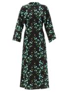 Matchesfashion.com Bernadette - Miranda V-back Floral-print Crepe Midi Dress - Womens - Black Multi