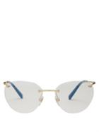 Matchesfashion.com Valentino - Oval Cat Eye Metal Glasses - Womens - Clear