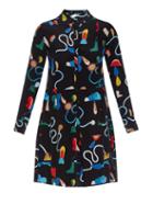 Mih Jeans Gette Inspiral-print Silk Dress