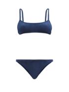 Lisa Marie Fernandez - Cotton-blend Terry Bikini - Womens - Navy