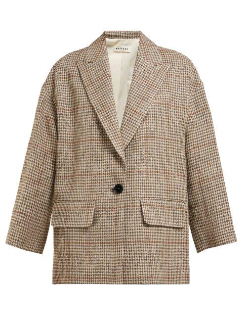 Matchesfashion.com Masscob - Norman Houndstooth Linen Blend Blazer - Womens - Multi