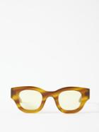 Thierry Lasry - Autocracy D-frame Acetate Sunglasses - Mens - Brown Yellow