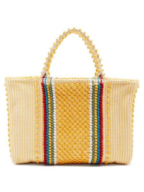 Matchesfashion.com Antonello Tedde - Telti Striscia Striped Cotton Tote - Womens - Yellow Multi