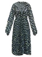 Matchesfashion.com Vetements - Floral-print Pliss Midi Dress - Womens - Black Multi