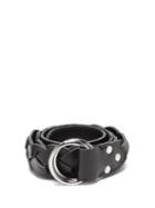 Mens Accessories Ami - Braided Leather Belt - Mens - Black