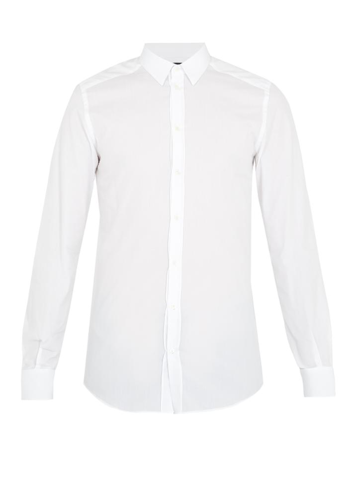Dolce & Gabbana Single-cuff Textured Cotton-poplin Shirt
