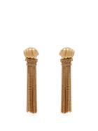 Matchesfashion.com Bottega Veneta - Fist And Tassel Gold Plated Drop Earrings - Womens - Gold