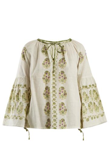 D'ascoli Zahara Floral-print Cotton Top