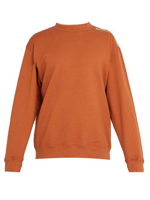 Matchesfashion.com Eckhaus Latta - Logo Print Recycled Cotton Jersey Sweatshirt - Mens - Orange