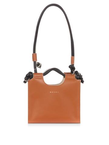 Matchesfashion.com Marni - Marcel Small Knotted-handle Leather Tote Bag - Womens - Tan Multi