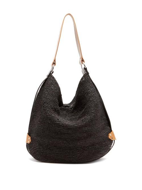 Matchesfashion.com Isabel Marant - Bayia Leather-trimmed Woven Bag - Womens - Black