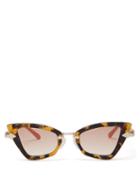 Matchesfashion.com Karen Walker Eyewear - Bad Apple Slim Cat Eye Sunglasses - Womens - Tortoiseshell