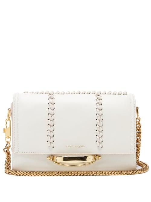 Matchesfashion.com Alexander Mcqueen - The Story Whipstitched Leather Shoulder Bag - Womens - White