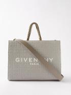 Givenchy - G-tote 4g-embroidered Canvas Tote Bag - Womens - Light Grey