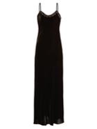 Racil Mann Lace-trimmed Velvet Dress