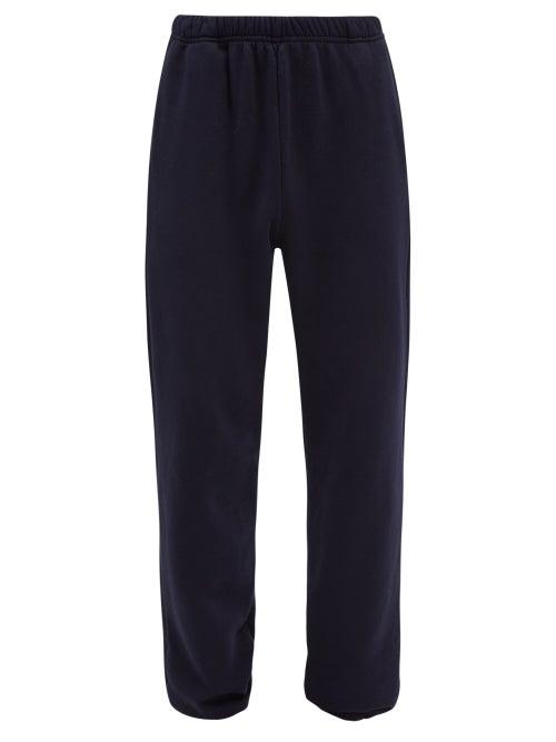 Les Tien - Brushed-back Cotton Track Pants - Mens - Navy