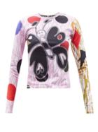 Chopova Lowena - Scribble-print Jersey Long- Sleeve T-shirt - Womens - Pink Multi