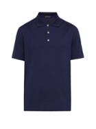 Matchesfashion.com Versace - Medusa Crystal Button Cotton Piqu Polo Shirt - Mens - Navy