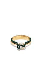 Bea Bongiasca - Diamond, Enamel & 18kt Gold Ring - Womens - Green Gold