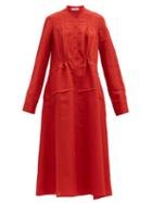 Matchesfashion.com Jil Sander - Twisted Gathered Twill Shirtdress - Womens - Red
