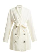 Matchesfashion.com Attico - Crystal Embellished Button Linen Jacket - Womens - White