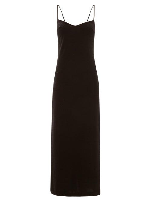 Matchesfashion.com Galvan - Berlin V Back Velvet Dress - Womens - Black