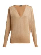 Matchesfashion.com Joseph - Metallic Wool Blend Sweater - Womens - Gold