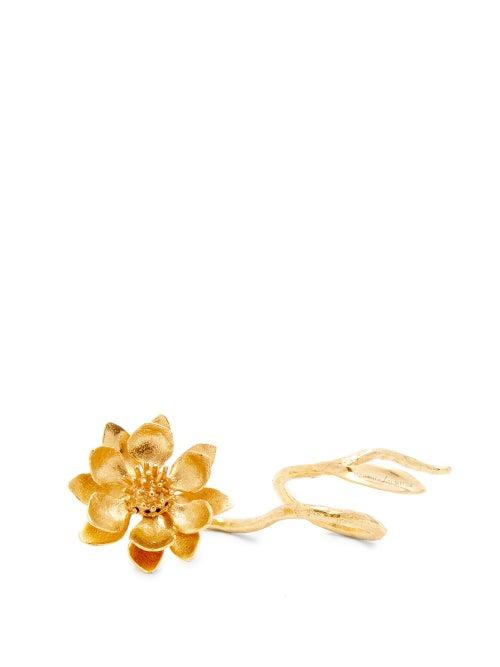 Matchesfashion.com Marques'almeida - Floral Gold Plated Ring - Womens - Gold
