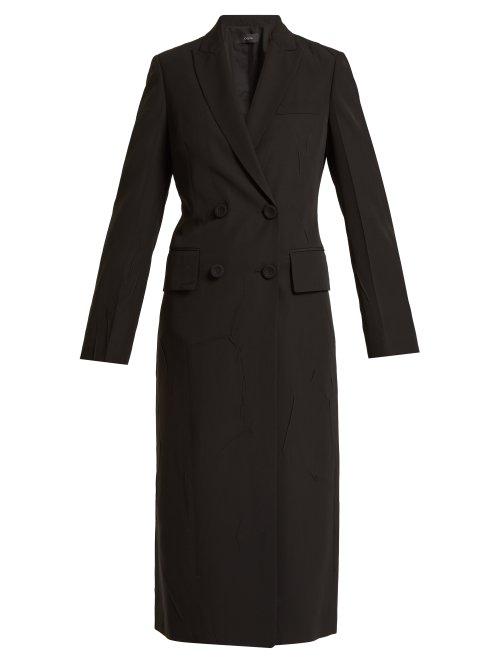 Matchesfashion.com Joseph - Best Double Breasted Creased Crepe Coat - Womens - Black