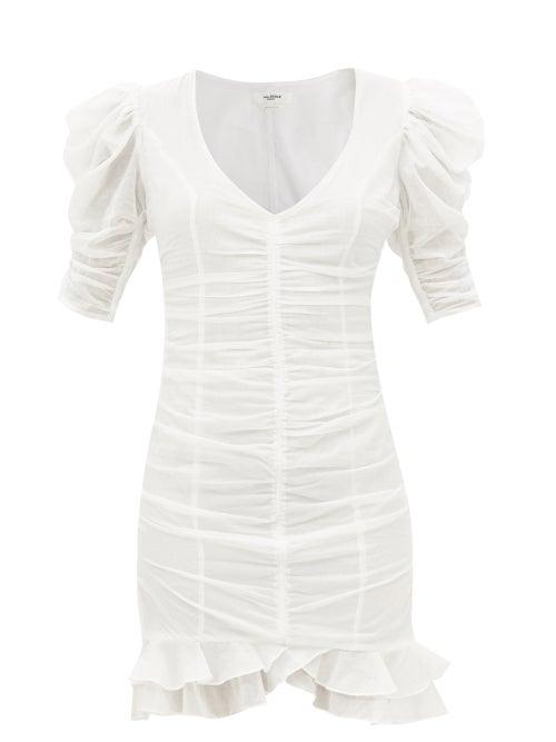 Isabel Marant Toile - Sireny Ruched Cotton-voile Dress - Womens - White