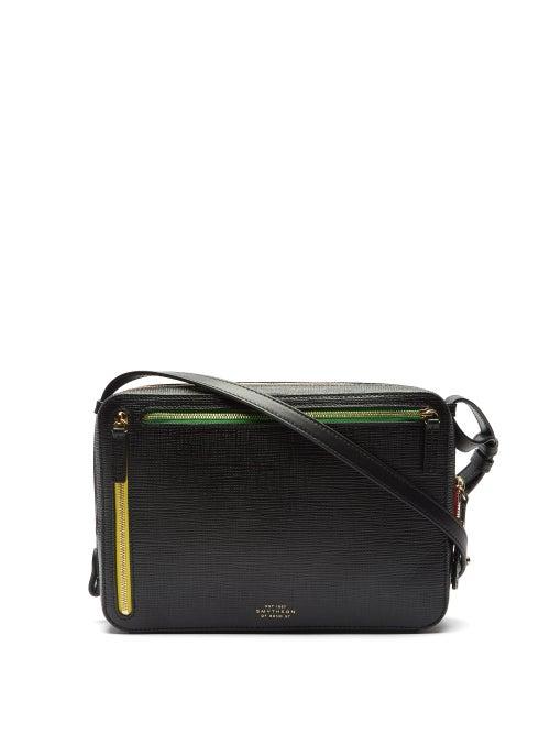 Matchesfashion.com Smythson - Panama Grained-leather Cross-body Bag - Mens - Black
