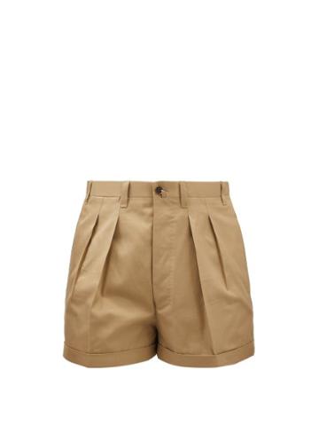 Giuliva Heritage Collection - James Pleated Wool Shorts - Mens - Brown