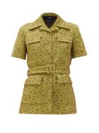 Matchesfashion.com Rochas - Belted Floral-brocade Safari Jacket - Womens - Green