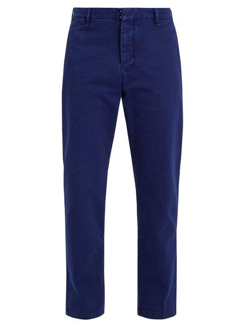 Matchesfashion.com J.w. Brine - Austin Cotton Drill Cropped Trousers - Mens - Blue