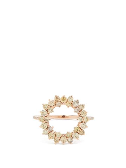 Matchesfashion.com Anissa Kermiche - Bon Bon Diamond, Morganite & 14kt Gold Ring - Womens - Gold