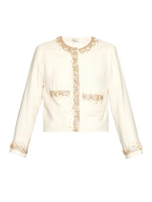 Wales Bonner Thione Embellished Collarless Jacket