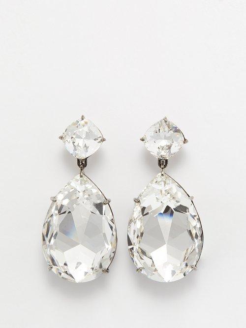 Alexander Mcqueen - Crystal-embellished Drop Earrings - Womens - Crystal Multi
