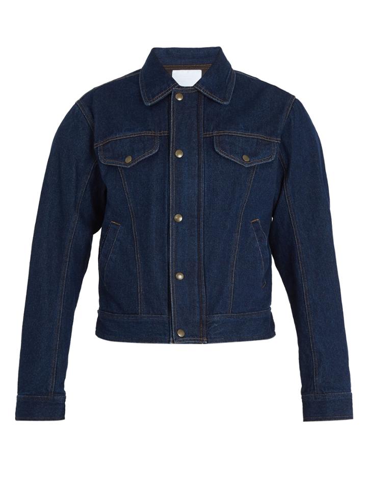 Gmbh Cem Padded-shoulder Denim Biker Jacket