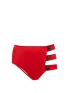 Matchesfashion.com Adriana Degreas X Cult Gaia - Bobbled High Rise Bikini - Womens - Red