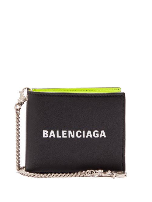 Matchesfashion.com Balenciaga - Logo Embossed Bi Fold Leather Wallet - Mens - Black Multi