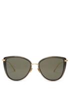 Matchesfashion.com Linda Farrow - Liza Butterfly-frame Acetate Sunglasses - Womens - Black Gold